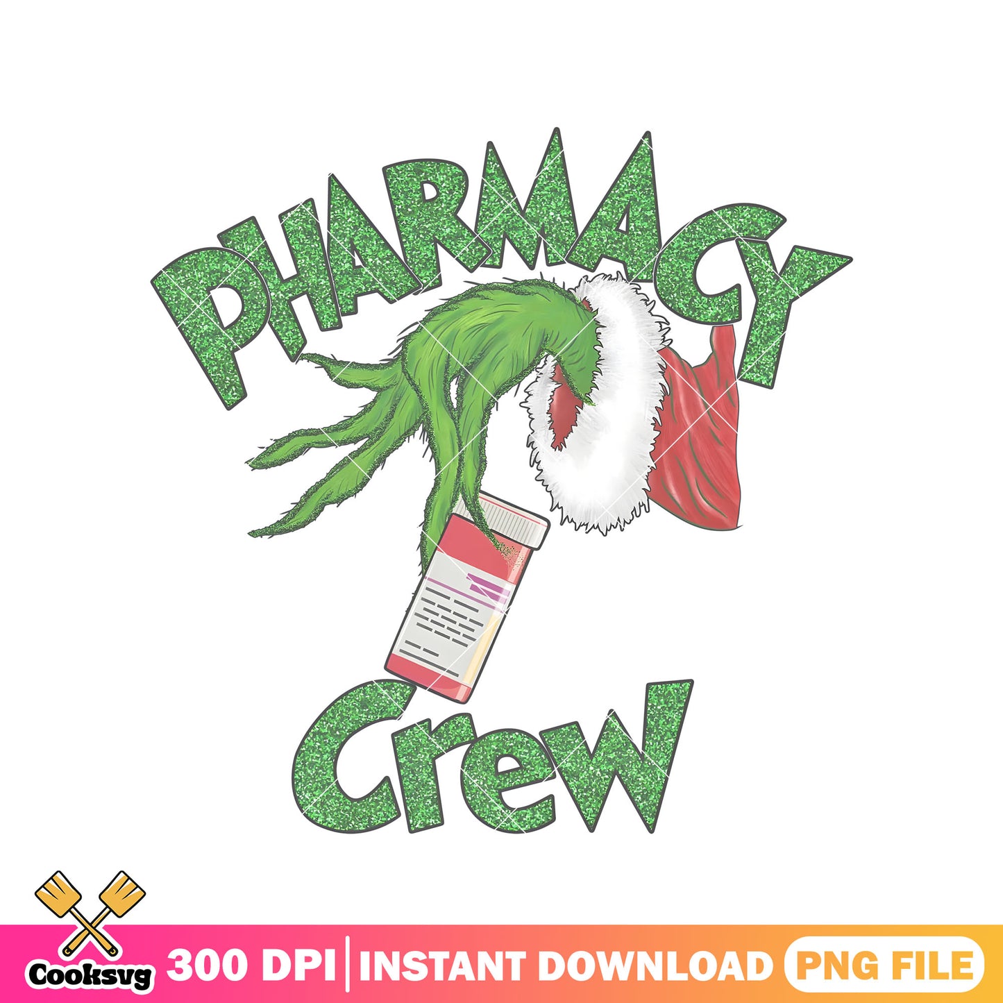 Grinch hand pharmacy crew png, grinch hands​ png, grinch christmas png