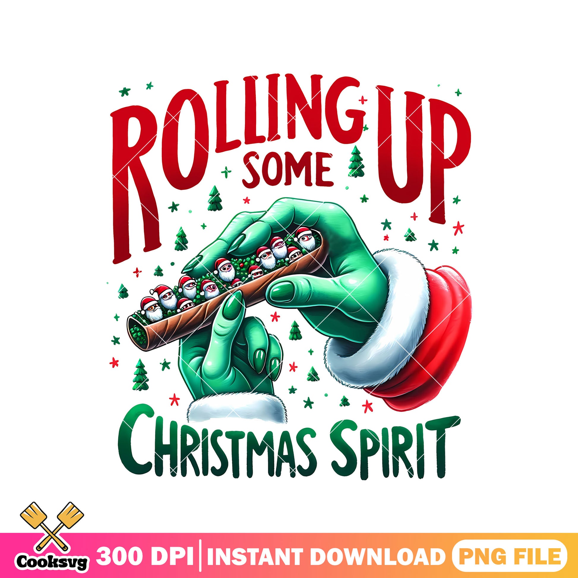 Grinch hand rolling up some christmas spirit png, grinch hand png