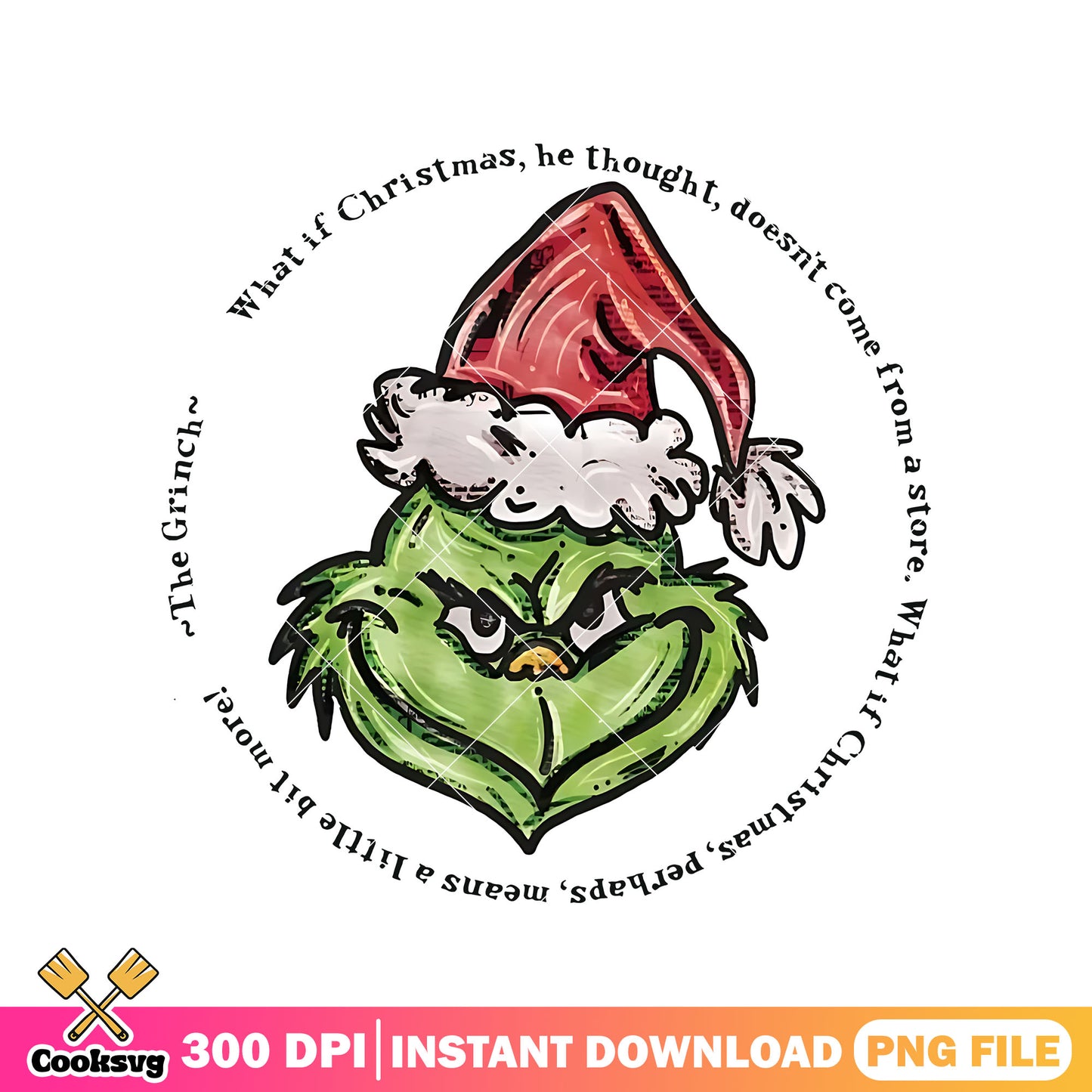 Grinch head and santa hat png, grinch head png, christmas hat png