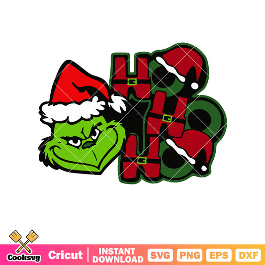 Grinch head christmas hohoho svg