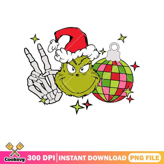 Grinch head christmas ornament png, grinch ornaments​ png