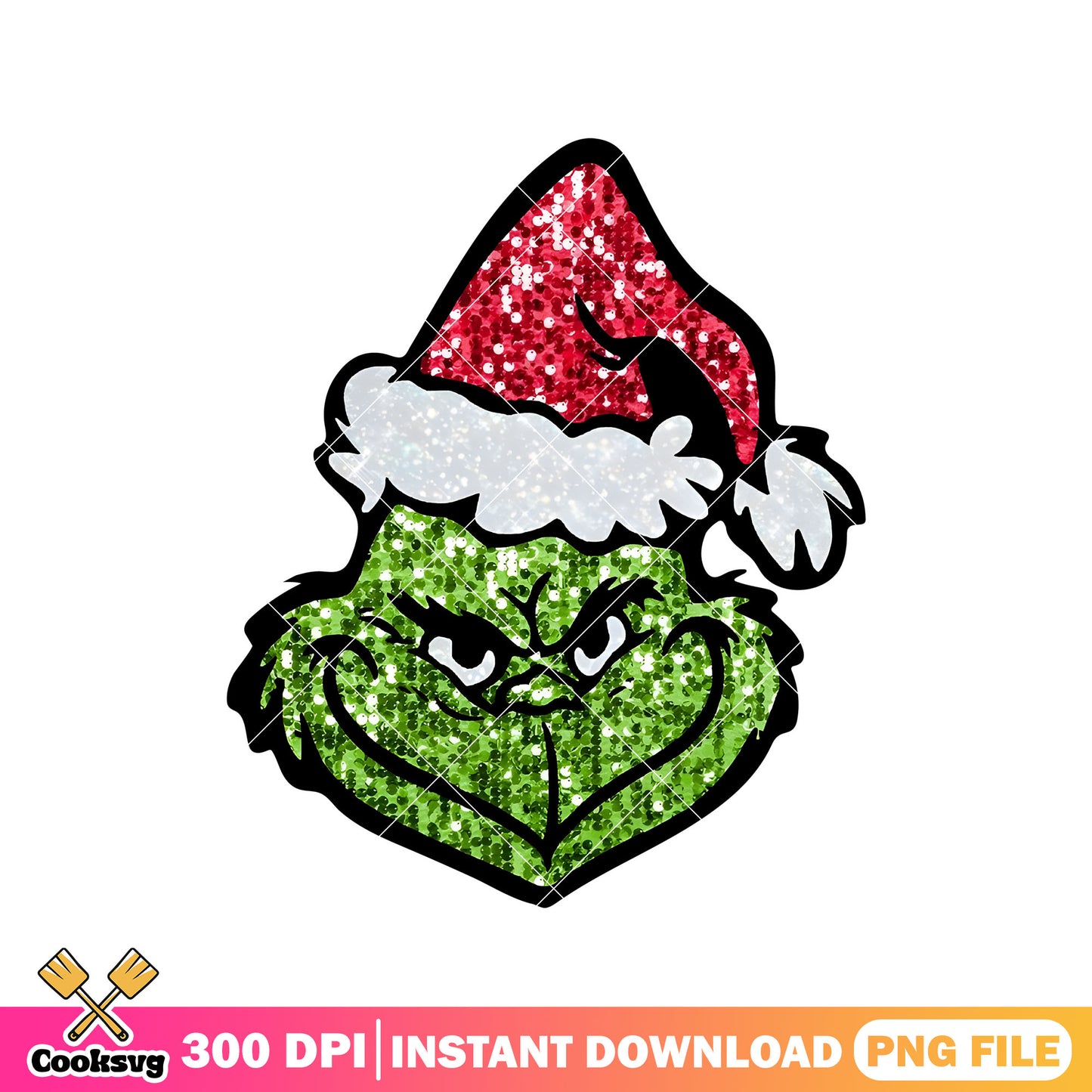 Grinch head christmas smile png, grinch head png, christmas hat png