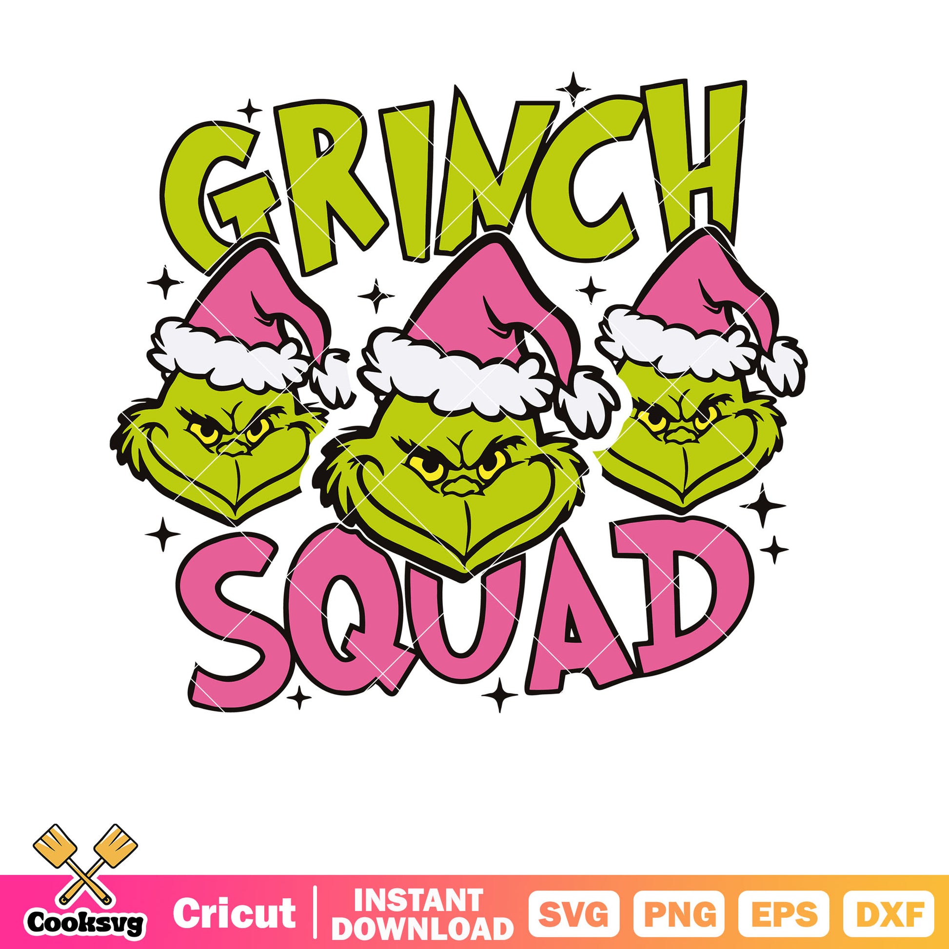 Grinch head christmas squad svg, grinch head svg, pink grinch svg