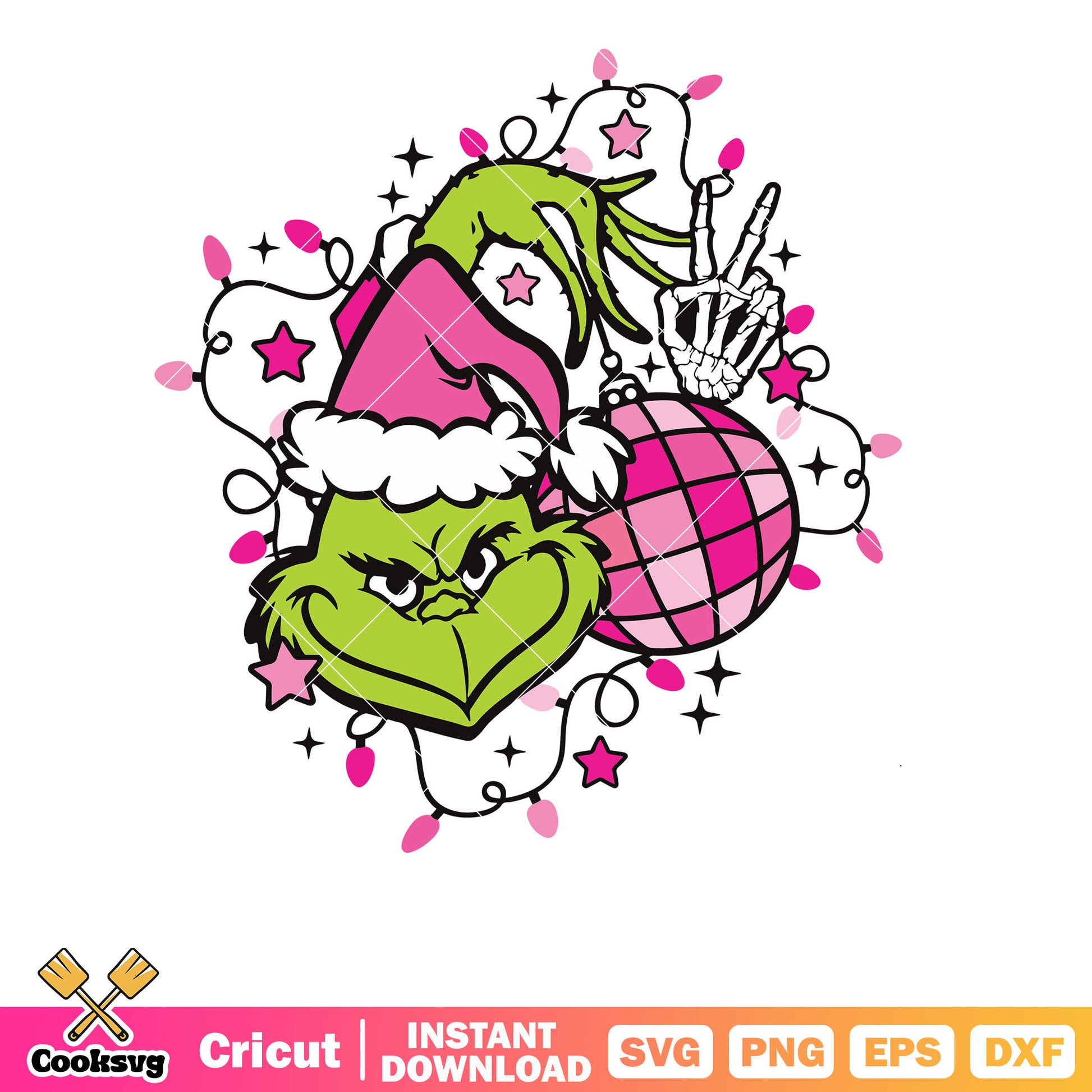 Grinch head pink vibes christmas svg, christmas vibes svg, grinch head svg