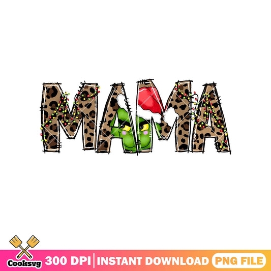 Grinch mama christmas text png design, grinch christmas png, grinch mama png
