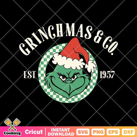 Grinchmas And Co Funny Grinch Face svg, christmas co​ svg, grinch face svg