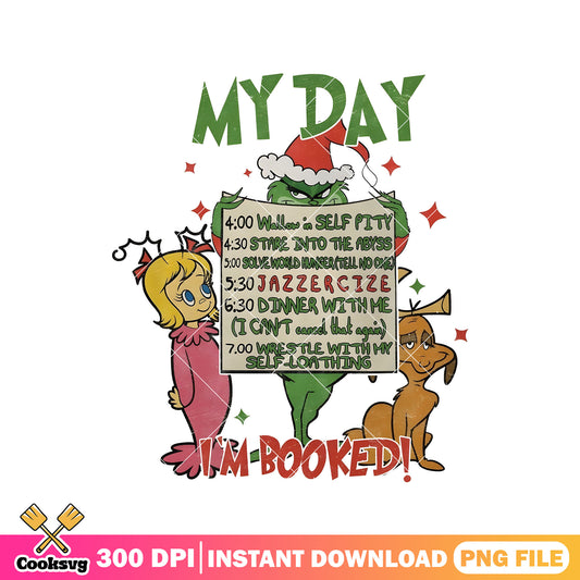 Grinch my day with friends png, the grinch and the dog png