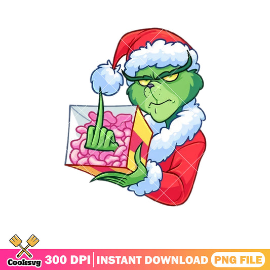 Grinch santa claus fuck hand png, grinch santa suit​ png, grinch santa​ png