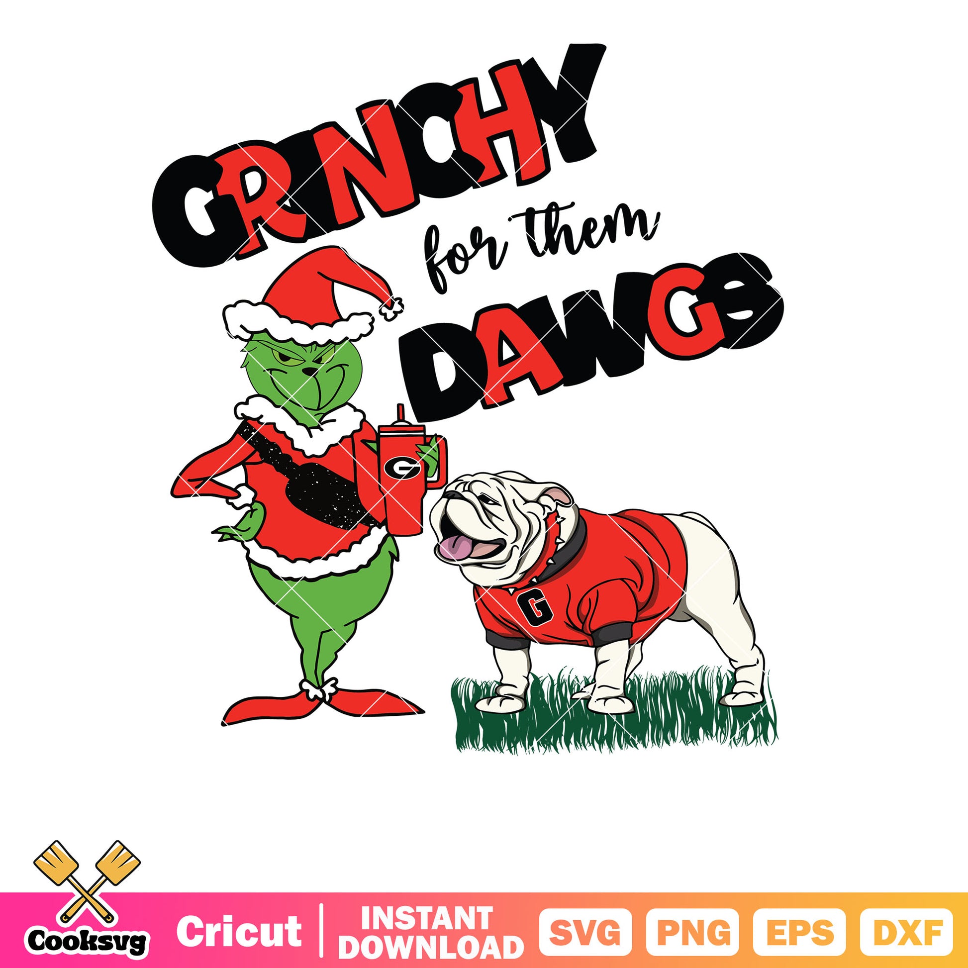 Grinchy For Them Dawgs Georgia Bulldogs Svg, georgia bulldogs football​ svg