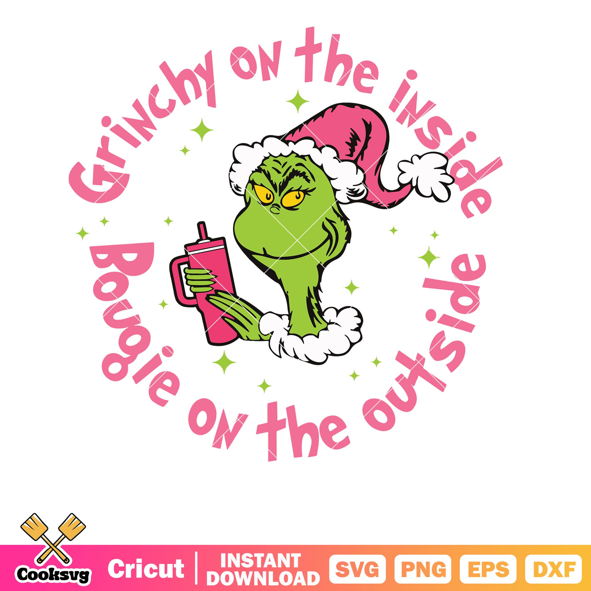 Grinchy On The Inside Bougie On The Outside svg,pink grinch svg, the grinch svg