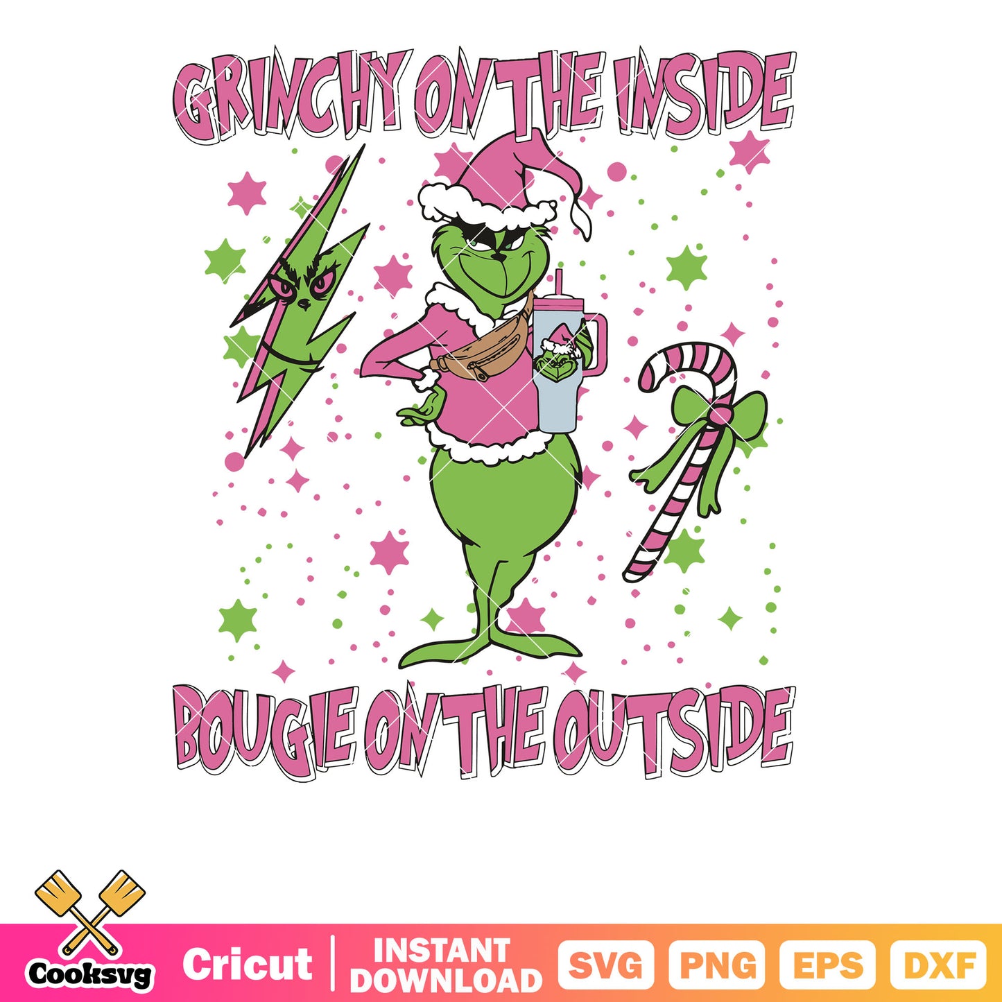 Grinchy On The Inside Bougie Outside svg, bougie grinch svg