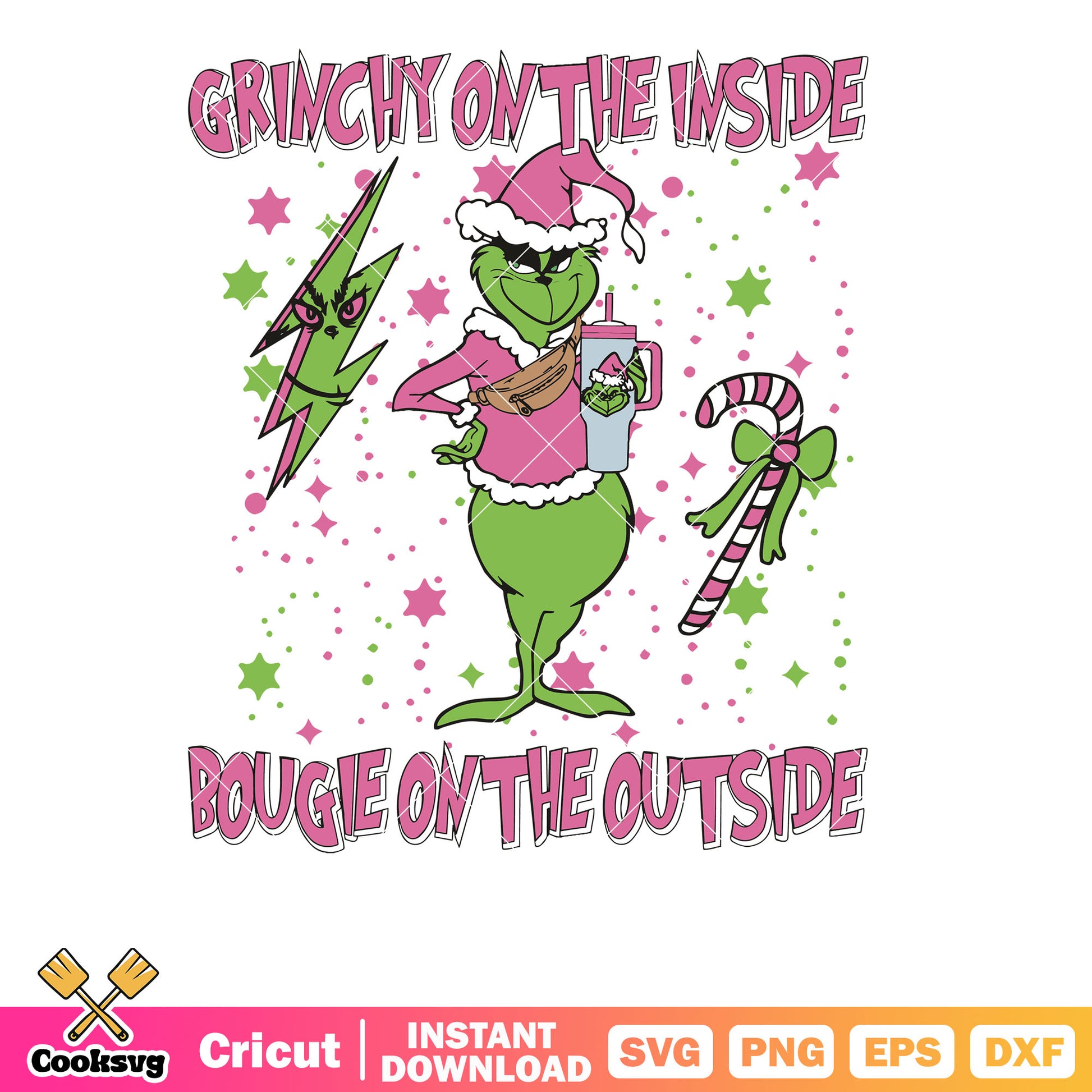 Grinchy On The Inside Bougie Outside svg, bougie grinch svg