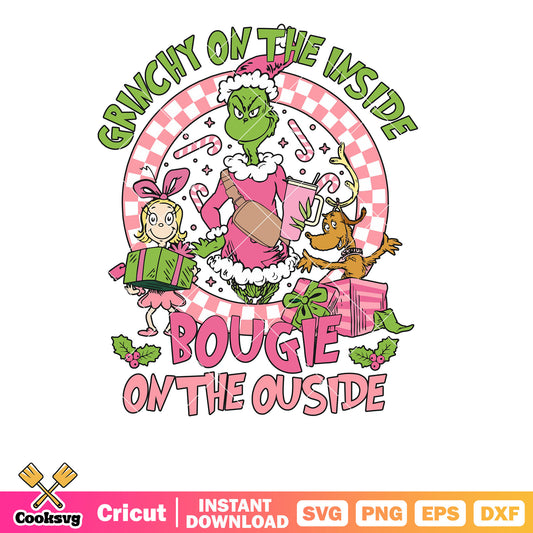 Grinchy On The Inside Christmas Friends svg, bougie grinch svg, the grinch svg