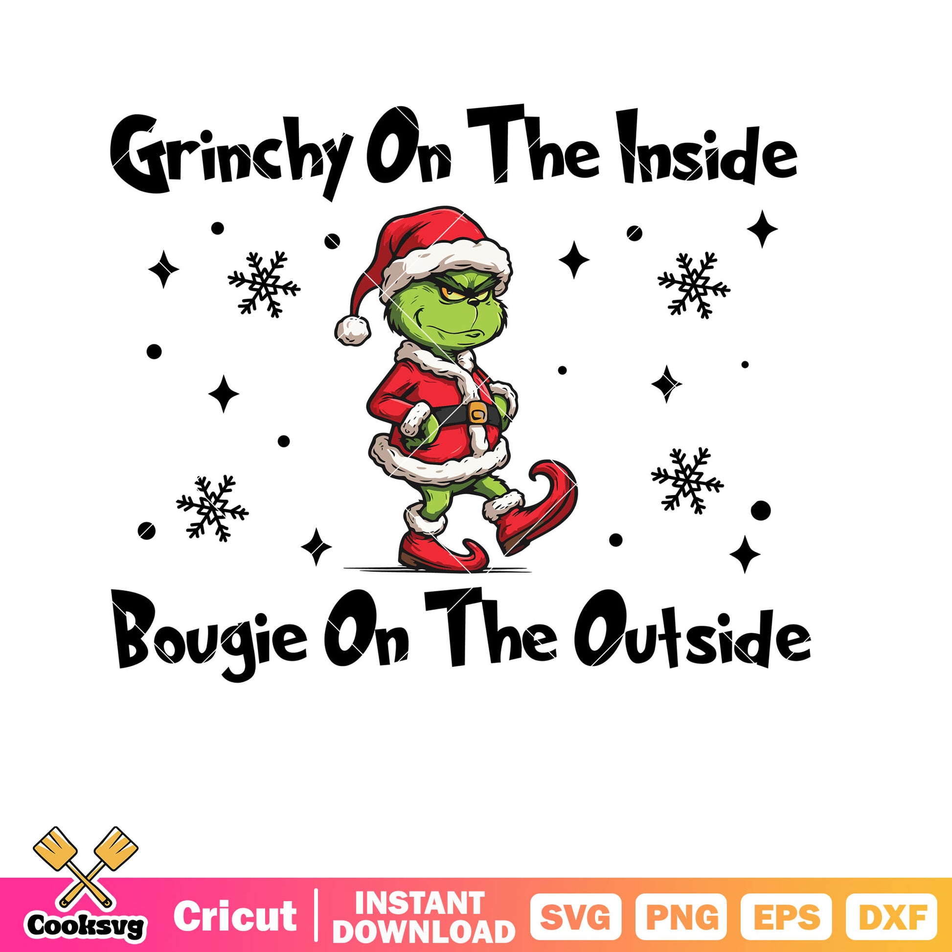 Grinchy On The Inside Santa Vibe SVG