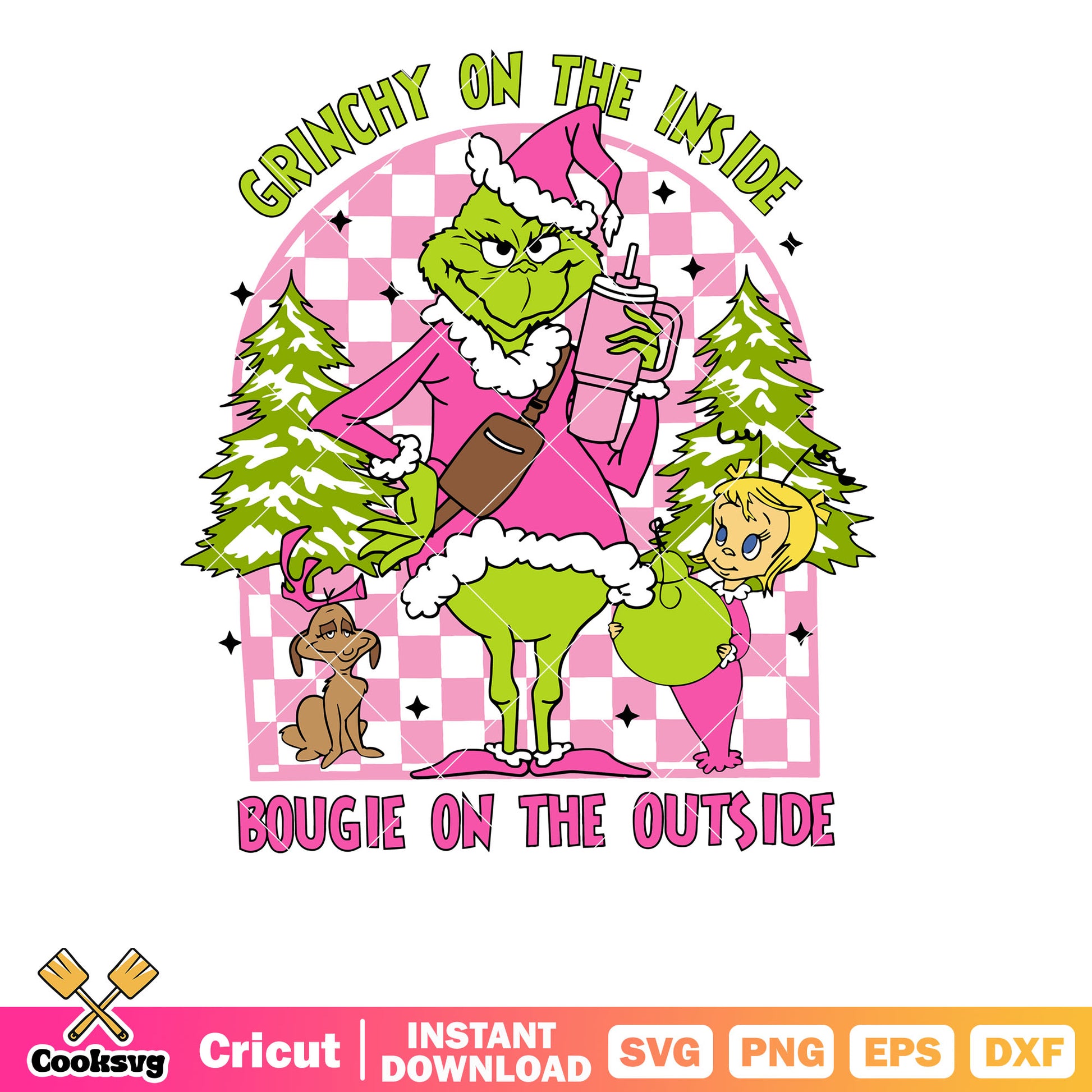 Grinchy Pink On The Inside svg, pink grinch svg, the grinch svg