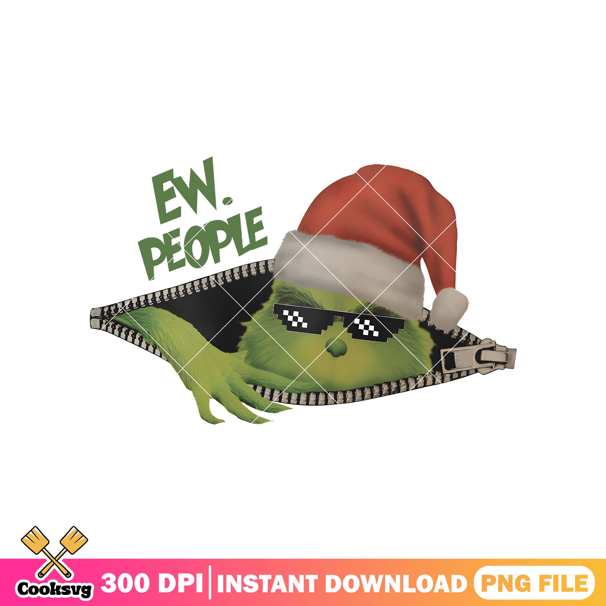 Grinch zipped ew people png, grinch zip up hoodie​ png, the grinch png