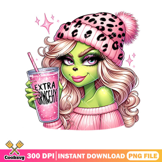Grindy 3d girl pink christmas png design