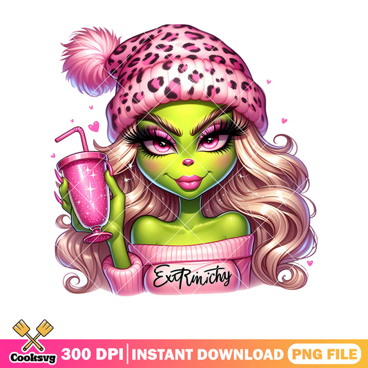 Grindy 3d girl pink christmas vibe png design
