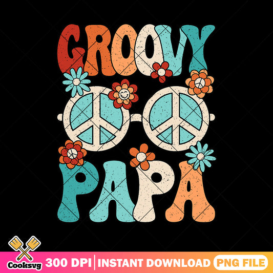 Groovy papa sunglasses file png, hot dad summer​ png, father day png