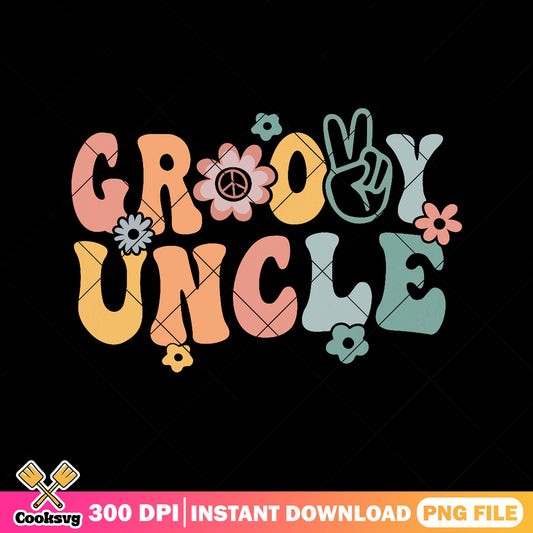 Groovy uncle floral png, flower uncle​ png, father day png