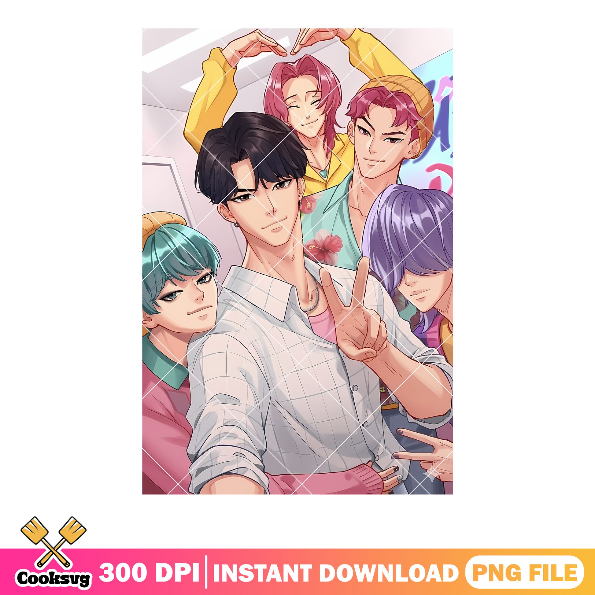 Group boys saja pose png, kpop anime saja png, kpop band saja png