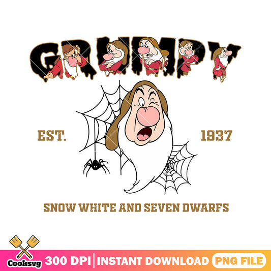 Grumpy est 1937 black png, grumpy dwarf​ png, walt disney png