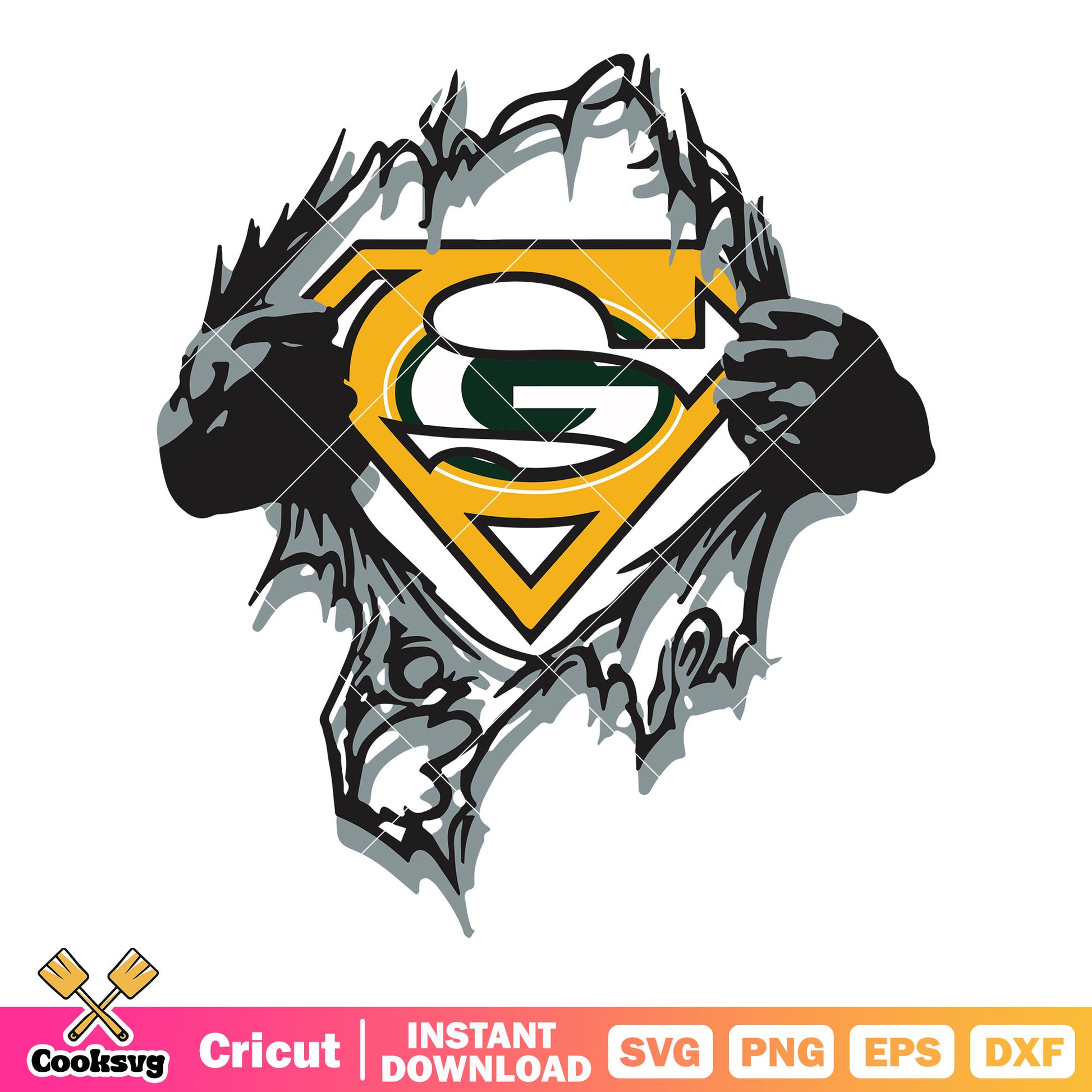 G superman costume football svg, packers svg, nfl teams​ svg