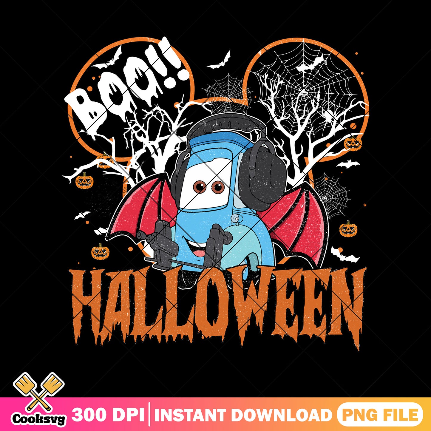 Guido car design file png, cute guido png, halloween disney png