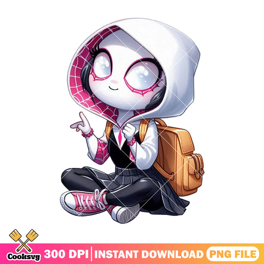 Gwen stacy cute png, gwen stacy costume png,​​ back to school girl png