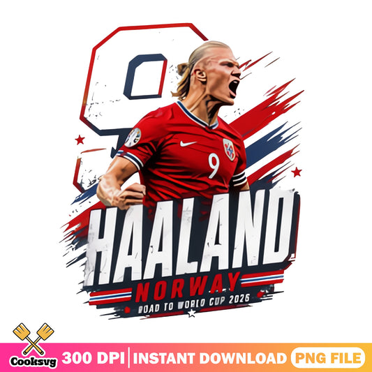 Haaland Norway Road To World Cup 2026 PNG, Soccer PNG, Football PNG