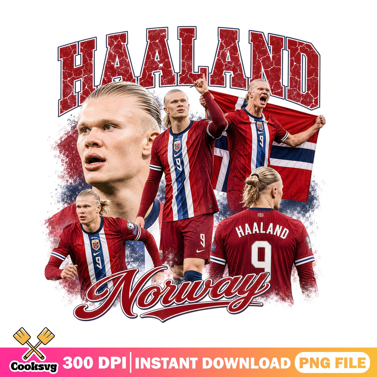 Haaland Norway Soccer Bootleg PNG, Football Player PNG, Sport PNG
