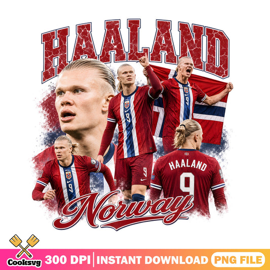 Haaland Norway Soccer Bootleg PNG, Football Player PNG, Sport PNG