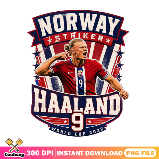 Haaland Norway Striker World Cup 2026 PNG, Soccer PNG, Football PNG
