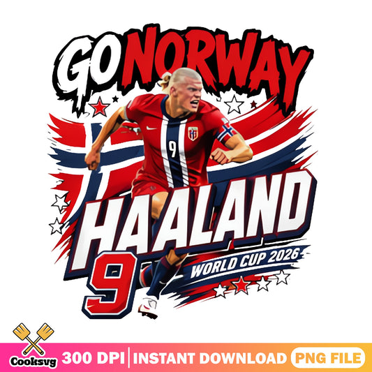 Haaland Norway World Cup 2026 PNG, Soccer Player PNG, Go Norway PNG