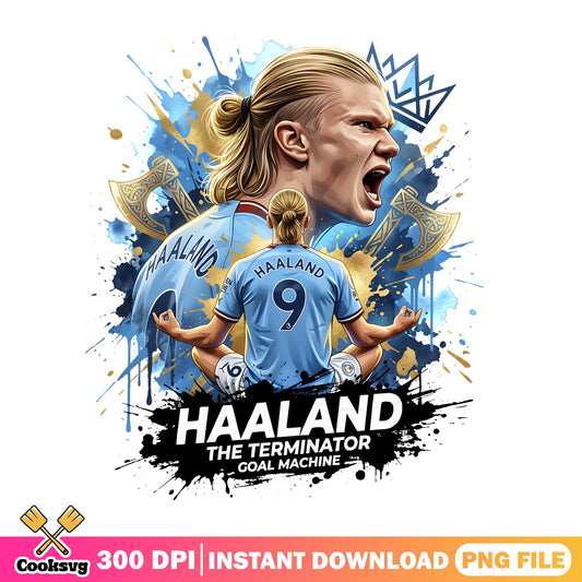 Haaland The Terminator Goal Machine PNG, Soccer Player PNG, Football PNG