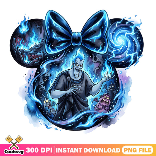 Hades Minnie Mouse Ears PNG, Disney Villain PNG, Hercules PNG