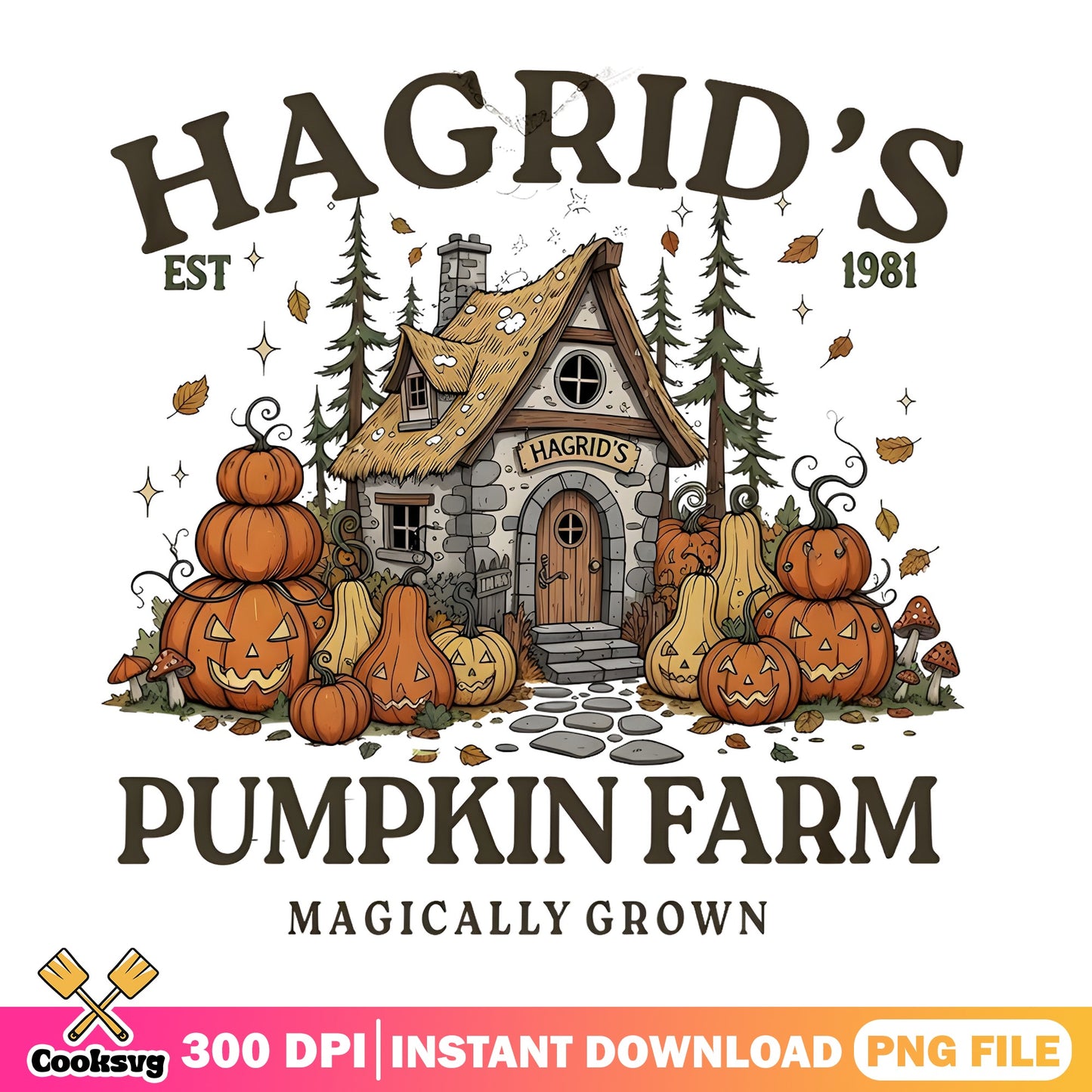 Hagrid's Pumpkin Farm PNG, Harry Potter Halloween PNG, Wizard PNG