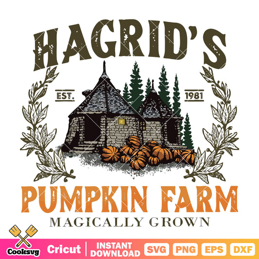 Hagrids pumpkin farm est svg, pumpkin farm svg, pumpkin vibes svg