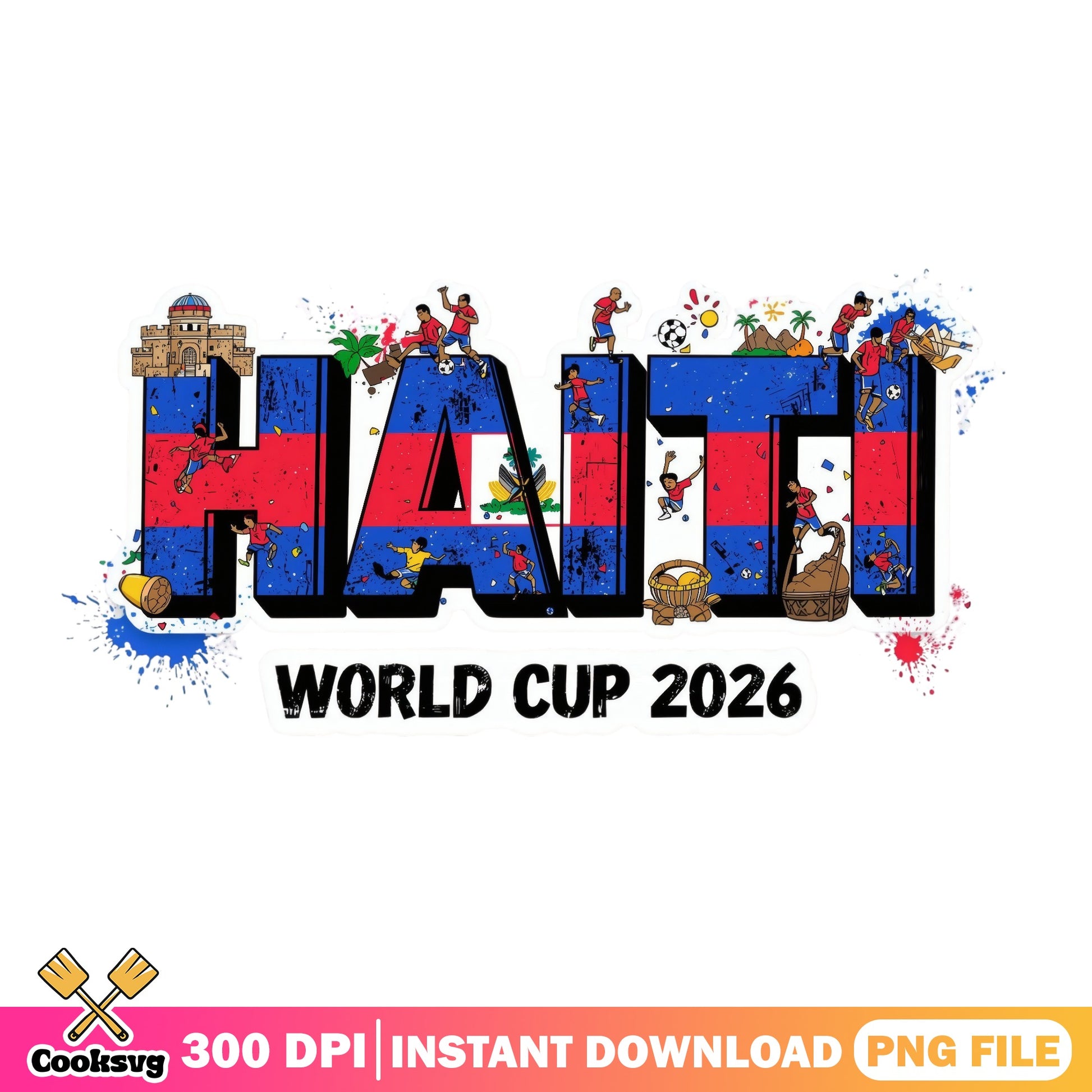 Haiti World Cup 2026 PNG, Haiti Soccer Flag PNG, Football PNG