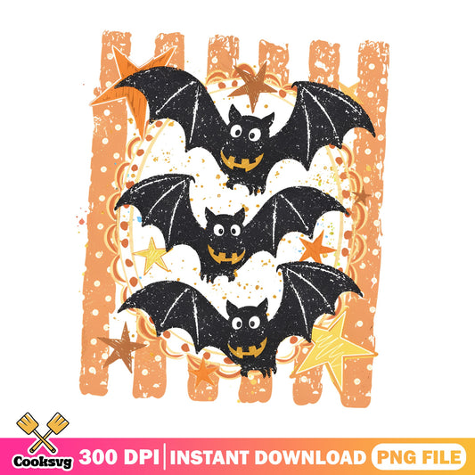 Halloween Bats Retro PNG, Cute Bat Halloween PNG, Spooky PNG