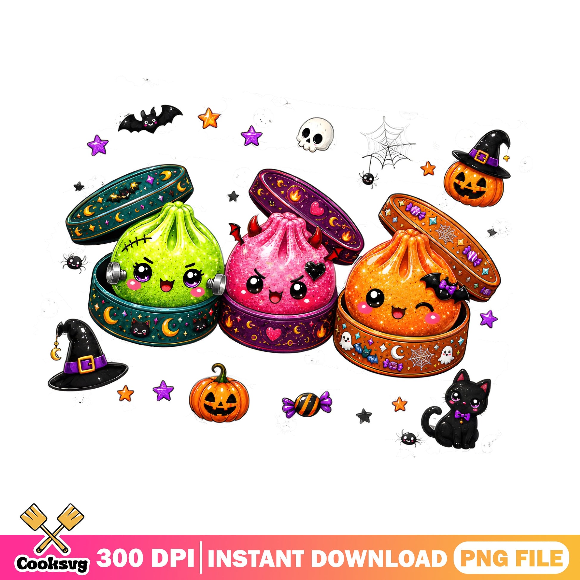 Halloween Cute Slime Kawaii PNG, Spooky Halloween PNG, Halloween PNG