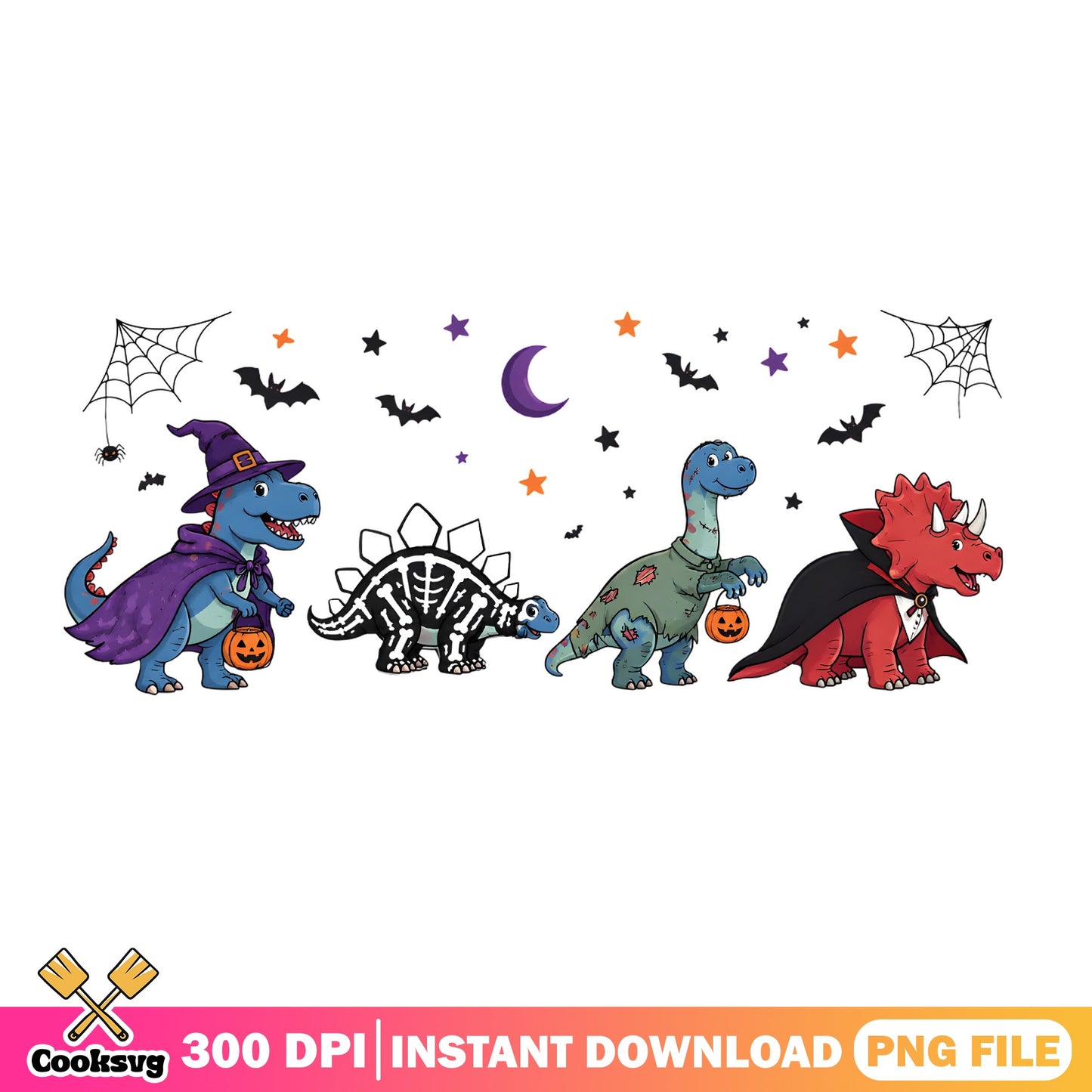Halloween Dinosaur Bundle PNG, Cute Dino Costumes, Halloween PNG