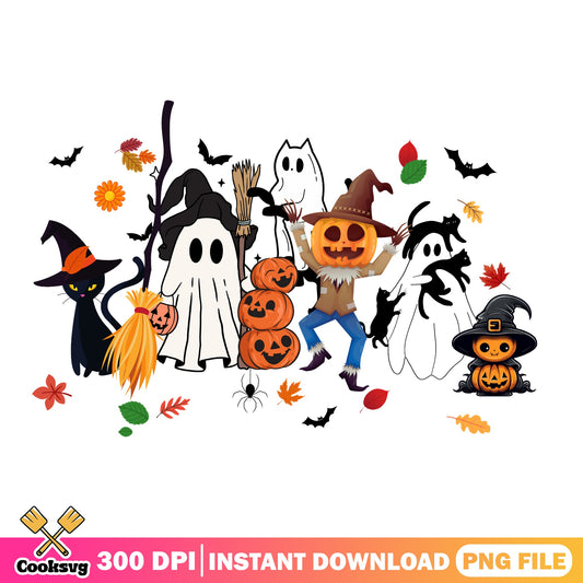 Halloween Ghost Pumpkin Bundle, Spooky Fall Clipart, Halloween PNG