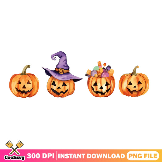 Halloween Pumpkin Bundle PNG, Jack O Lantern Clipart, Halloween PNG