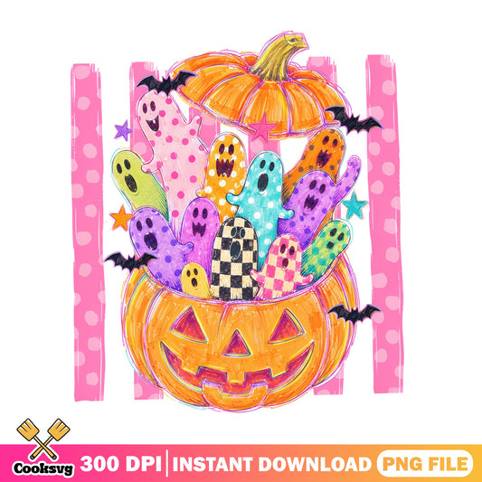 Halloween Pumpkin Ghost PNG, Cute Spooky Ghost PNG, Halloween PNG