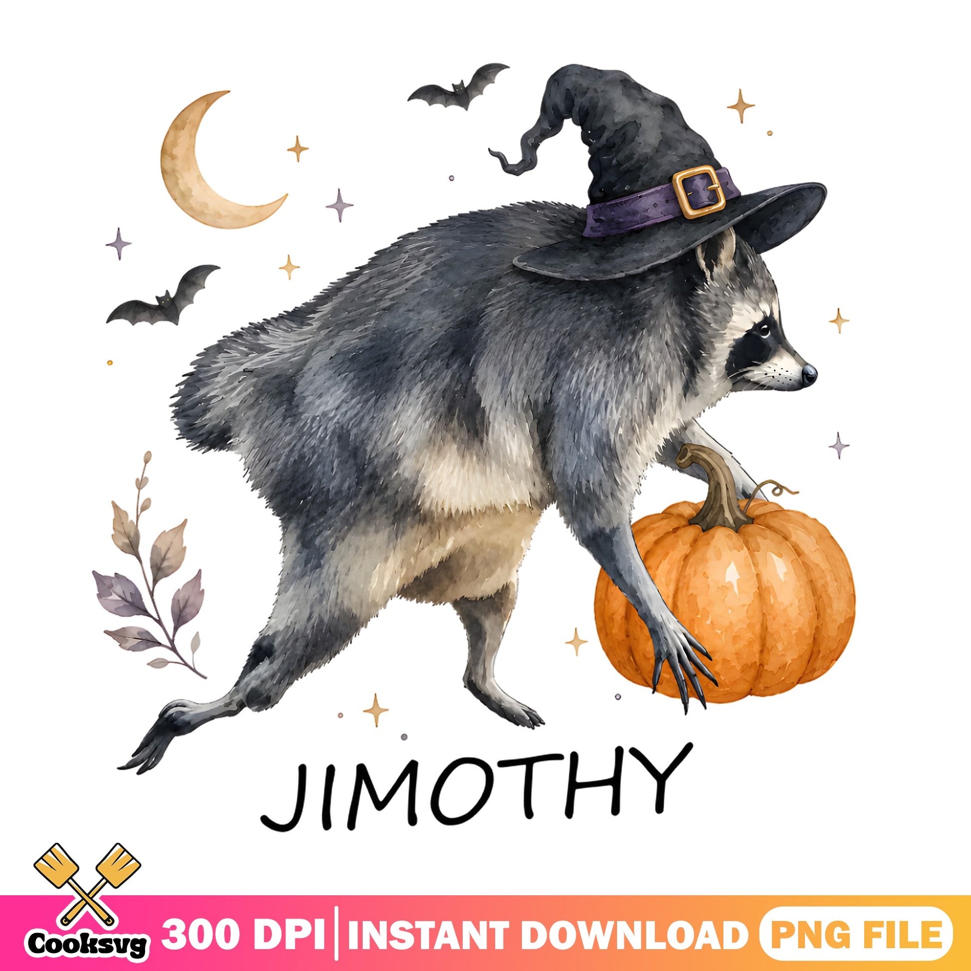 Halloween Raccoon Witch Pumpkin PNG, Spooky Raccoon PNG, Halloween PNG