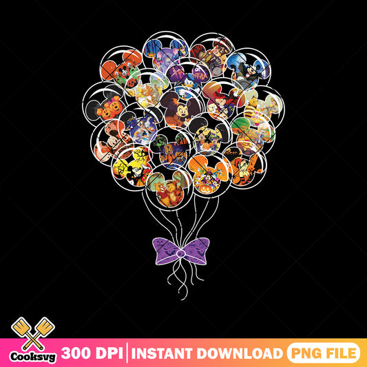 Halloween balloon bow png, happy halloween png, disney world png