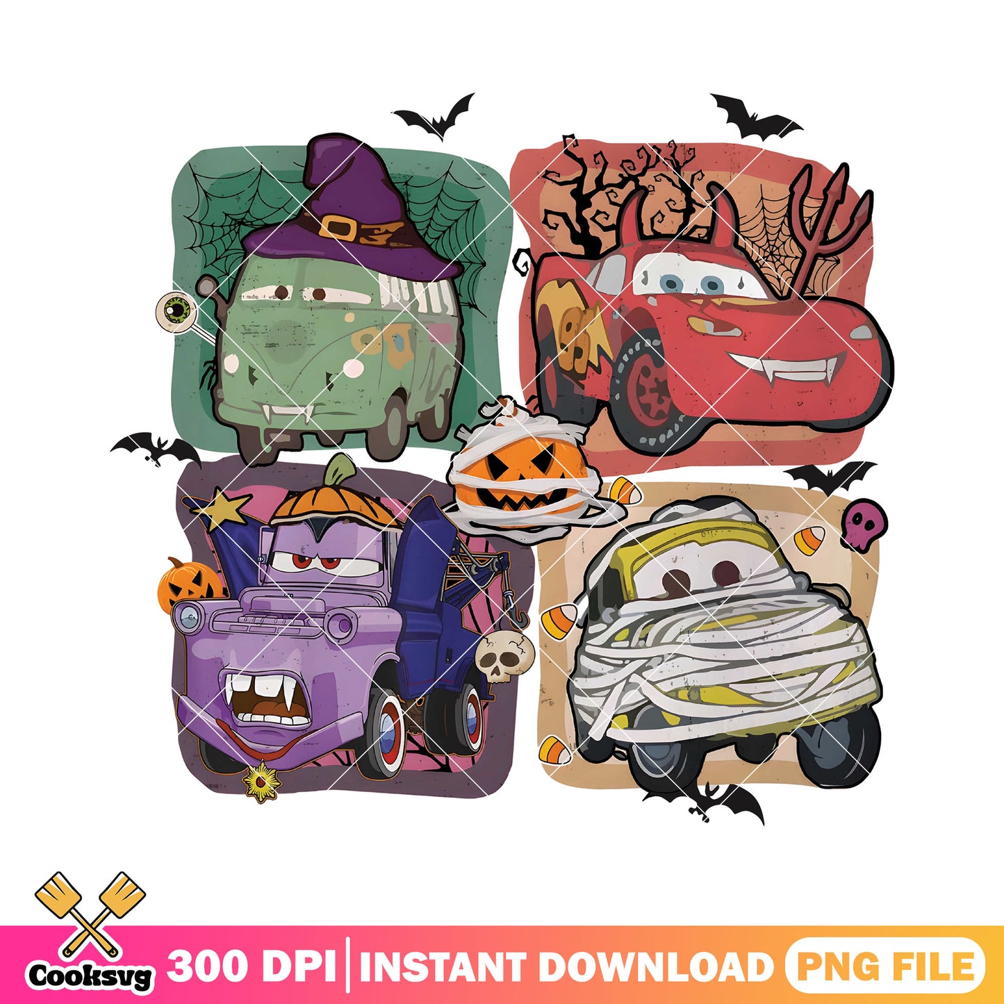 Halloween car mcqueen png, mcqueen halloween​ png, disney mcqueen png