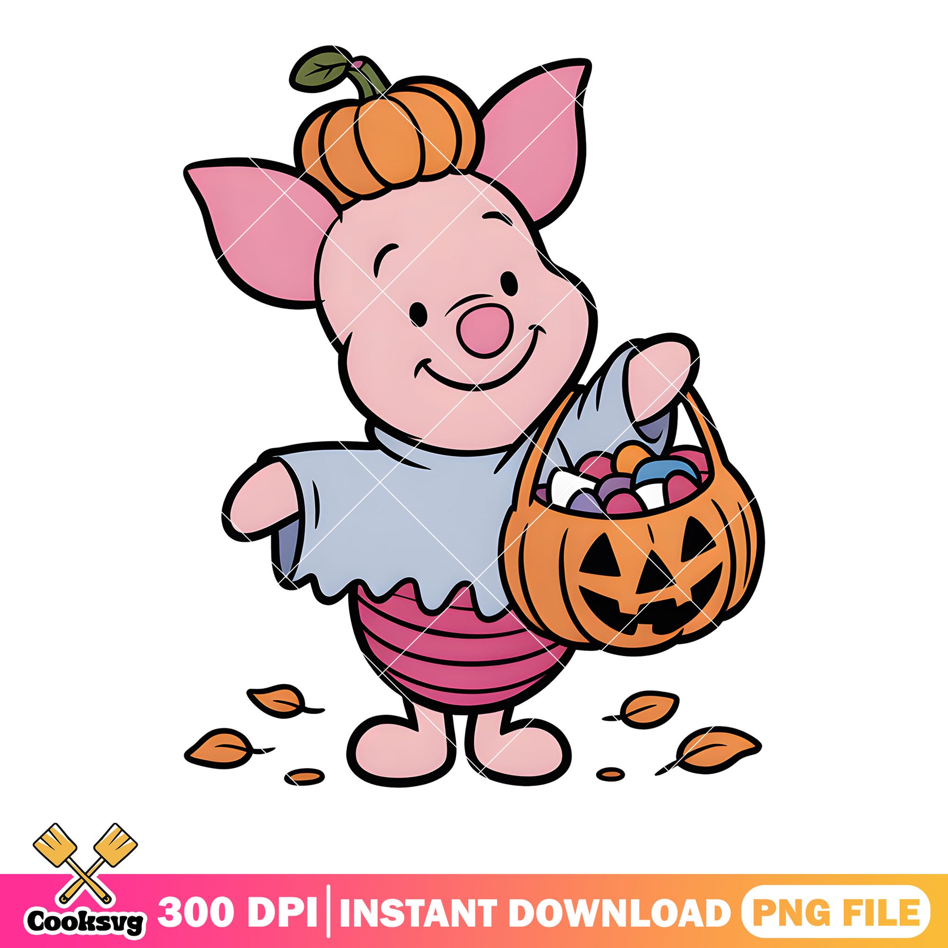 Halloween costume piglet png, disney piglet png, spooky halloween png
