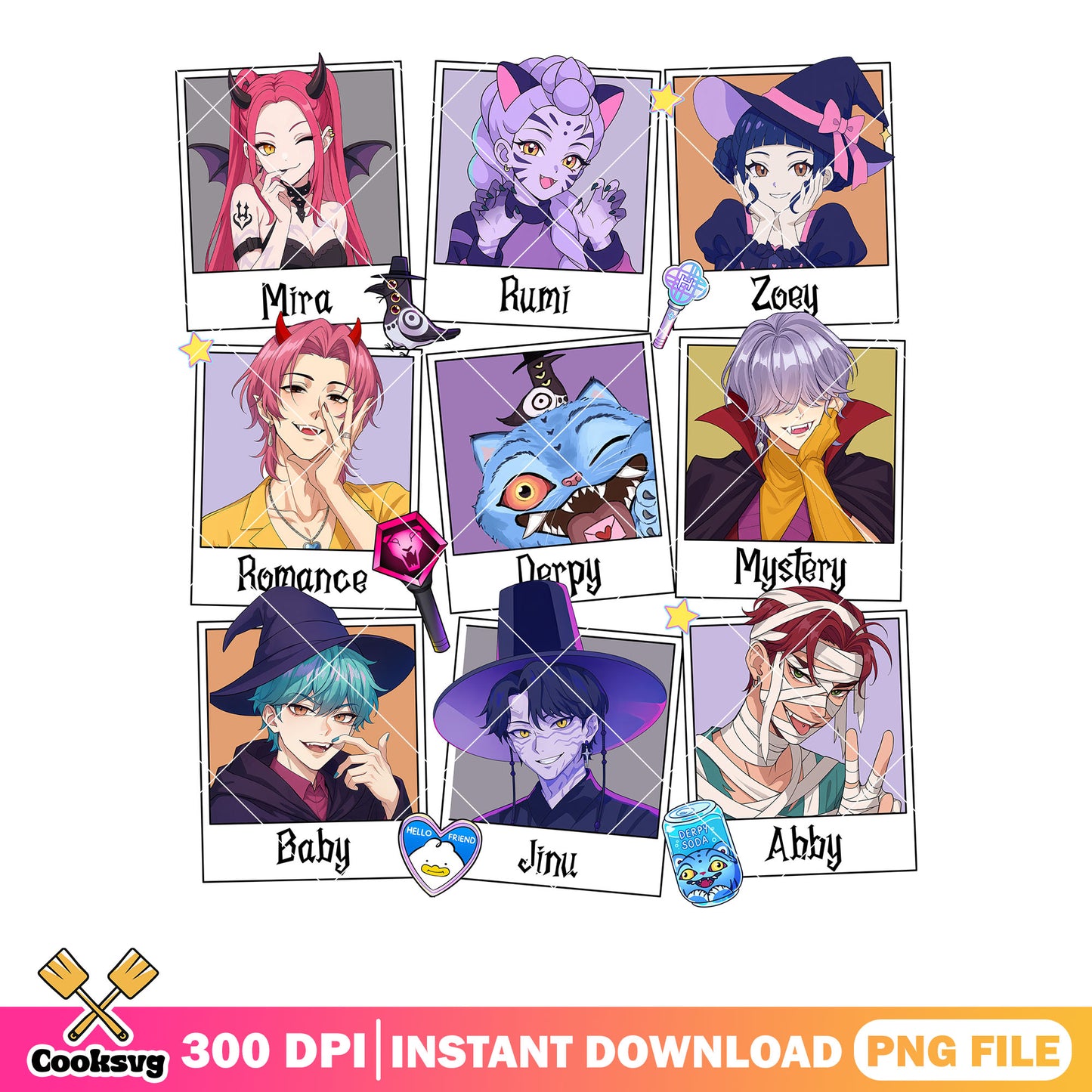Halloween day kpop hunters png, kpop hunters png, spirit halloween png